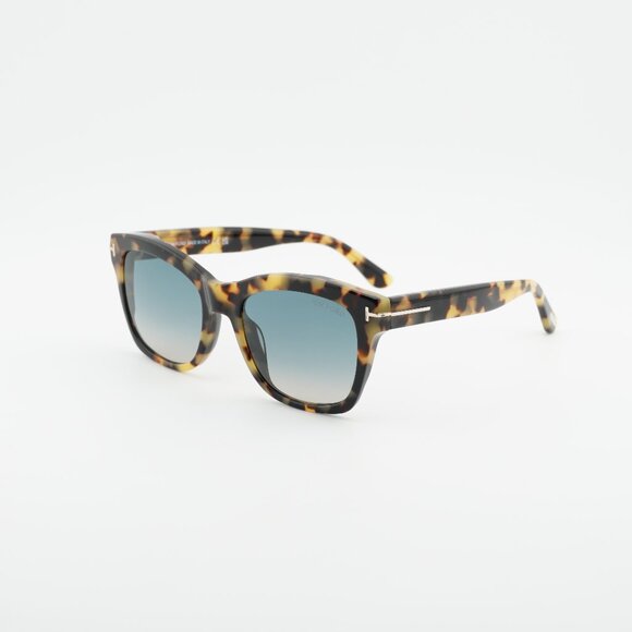 Tom Ford Lauren-02 FT0614 55B Sunglasses Havana Square Frame, Smoke Lenses main image 4